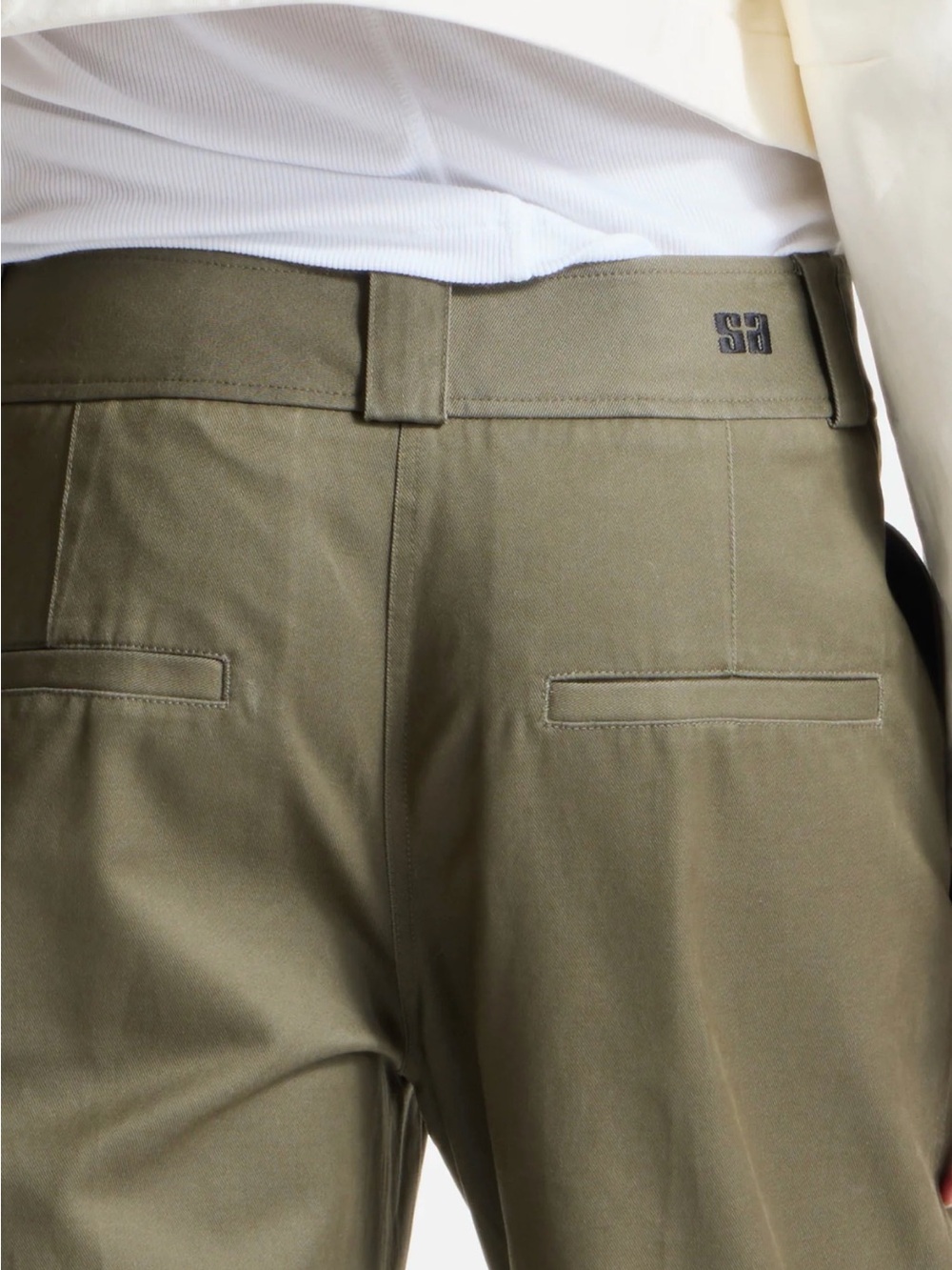 Relaxed Straight-Leg Women's Trousers in Olive Green - Picture 3 of 4